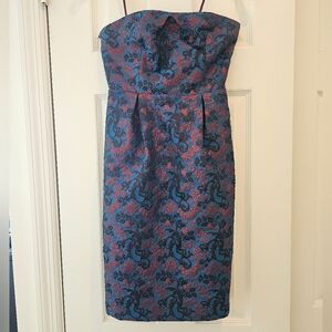Leifnotes Anthropologie Paprika Brocade Strapless Dress